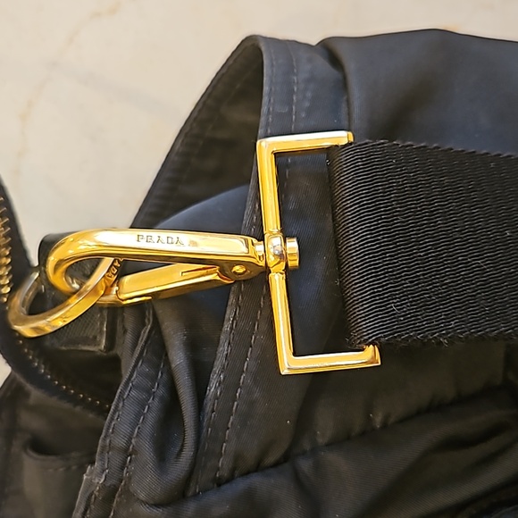 AUTHENTIC PRADA BLACK & GOLD DIAPER BAG BABY PURSE $2300 - Picture 6 of 13